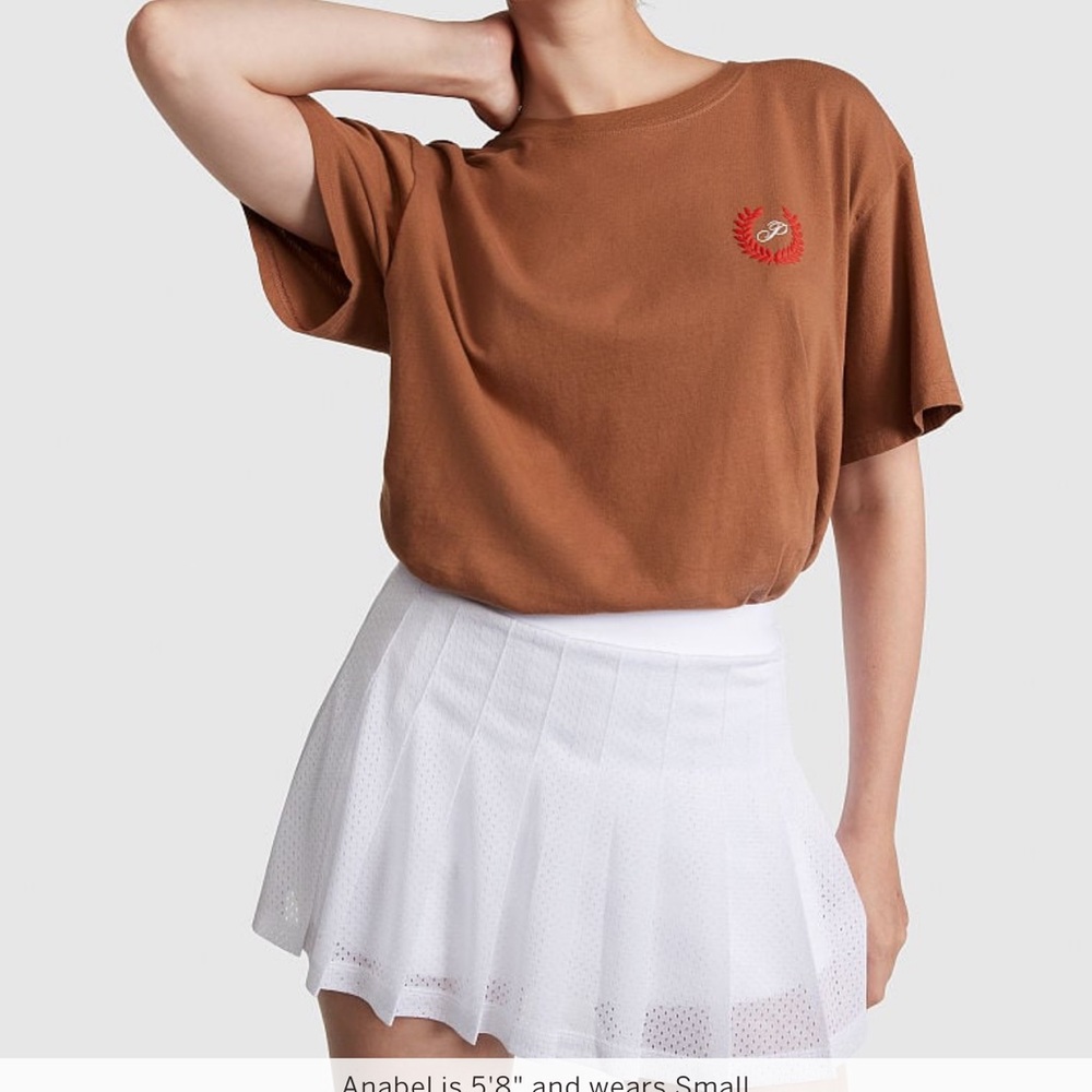 NWT  PINK
COTTON SHORT-SLEEVE HENLEY CAMPUS T-SHIRT